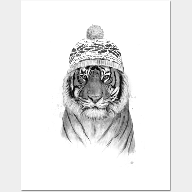 Siberian tiger (b&w) Wall Art by soltib